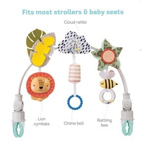 Stroller Toy Bar with Lion, Bee & Cloud Chime - Multicolor